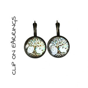 Vintage Tree of Life Clip on Earrings
